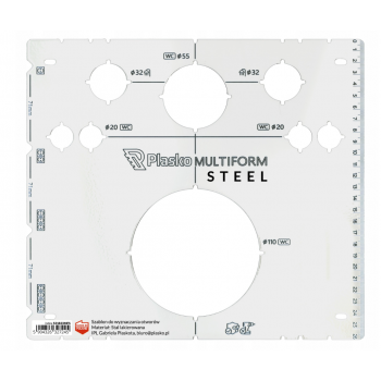 Plasko MULTIFORM STEEL profesjonalny szablon do wyznaczania otworów WC GN W Plasko MULTIFORM STEEL profesjonalny szablon do wyznaczania otworów WC GN W