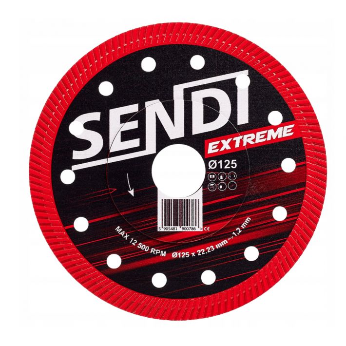 Tarcza diamentowa do gresu ceramiki szybka precyzyjna SENDI EXTREME Ø125mm