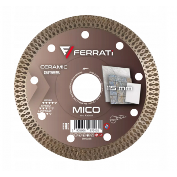 FERRATI MICO 115 x 22,23 mm - Tarcza diamentowa do cięcia gresu i ceramiki FERRATI MICO 115 x 22,23 mm - Tarcza diamentowa do cięcia gresu i ceramiki