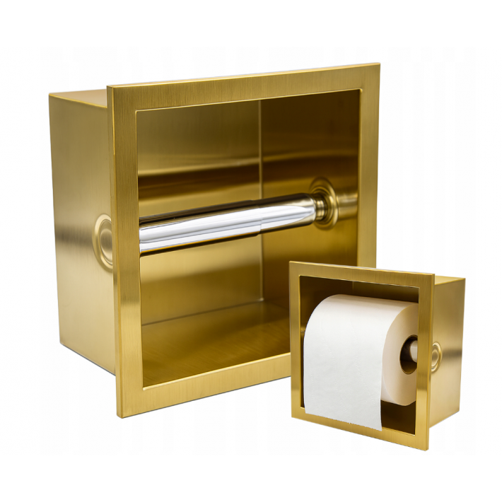 UCHWYT NA PAPIER TOALETOWY ŚCIENNY WNĘKOWY Z KOŁNIERZEM MARCO-GL ZŁOTY UCHWYT NA PAPIER TOALETOWY ŚCIENNY WNĘKOWY Z KOŁNIERZEM MARCO-GL ZŁOTY