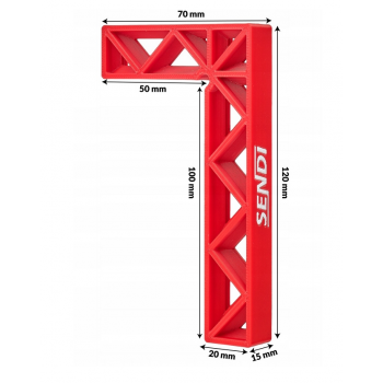Kątownik Glazurniczy Do Płytek Stabilizacja Kąta Prostego SENDI 50x100mm