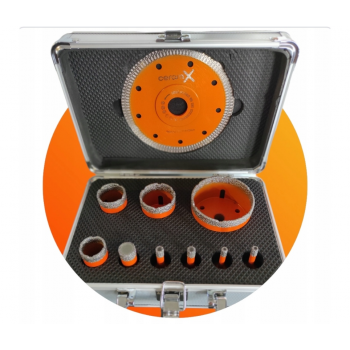 ZESTAW WIERTEŁ DO GRESU CERAMIKI PŁYTEK CERAM-X 9SZT + TARCZA 125MM WALIZKA ZESTAW WIERTEŁ DO GRESU CERAMIKI PŁYTEK CERAM-X 9SZT + TARCZA 125MM WALIZKA