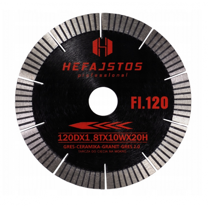 Tarcza diamentowa 120mm Hefajstos do maszyn Wandeli Bihui Wertec