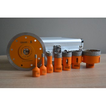 ZESTAW WIERTEŁ DO GRESU CERAM-X 7SZT. + GRATIS TARCZA 125MM
