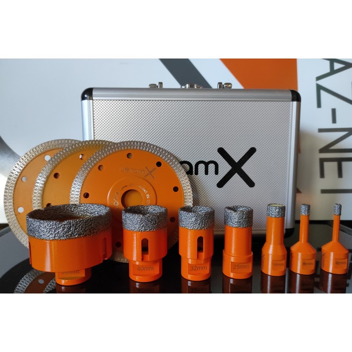 ZESTAW WIERTEŁ DO GRESU CERAM-X 7SZT. + 3X TARCZA 125MM