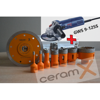 ZESTAW WIERTEŁ DO GRESU CERAM-X 7SZT. + TARCZA 125MM + BOSCH GWS 9-125S